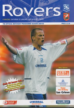 Luton Town v Tranmere Rovers Match Programme 2005-01-29